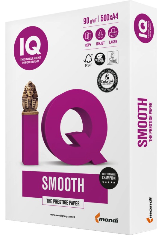 IQ Selection Smooth DIN A4 Druckerpapier Weiß 90 g/m² Glatt 500 Blatt