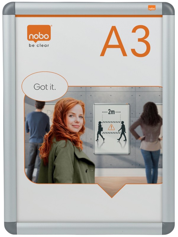 Nobo Premium Plus Klapprahmen Nicht magnetisch 33,9 (B)x46,3 (H) cm Aluminium Weiß