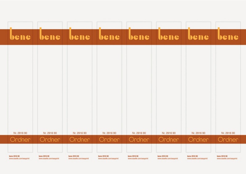 Bene PC-beschriftbare Kartonrückenschilder 291690 Für Bene 291690 Kunststoff-Ordner Hellgrau 31 x 190 mm 80 Stück