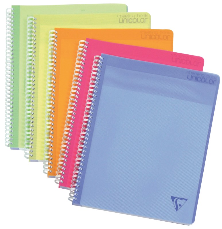 Clairefontaine Linicolor Notizbuch DIN A4+ Liniert Spiralbindung PP (Polypropylen) Farbig sortiert Perforiert 160 Seiten...