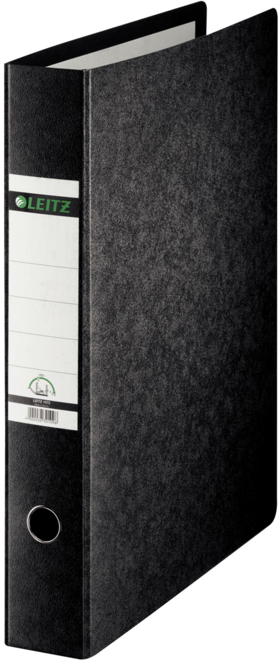 Leitz 180° Ordner Breit DIN A3 80 mm Schwarz 2 Ringe 1072 Hartpappe Wolkenmarmor Hochformat