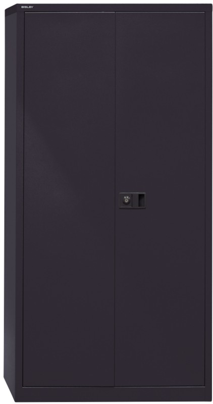 Bisley Universal Flügeltürenschrank Stahl 3 Fachböden abschließbar 914 x 400 x 1.950 mm Schwarz