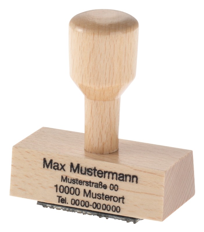 AMOS Personalisierter Textstempel 7 Zeile Braun