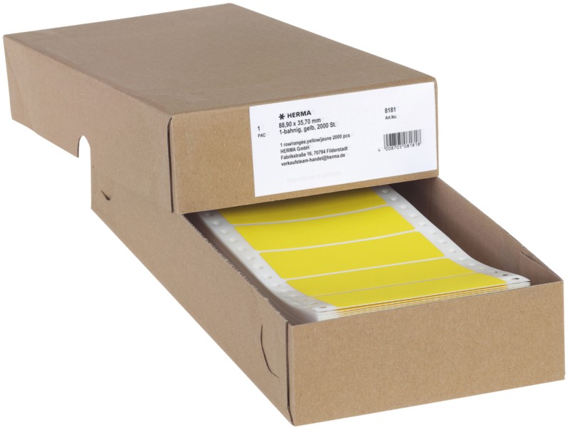 Thumbnail - HERMA 8181 Computer-Etiketten Gelb 88,9 x 35,7 mm 2000 Stück