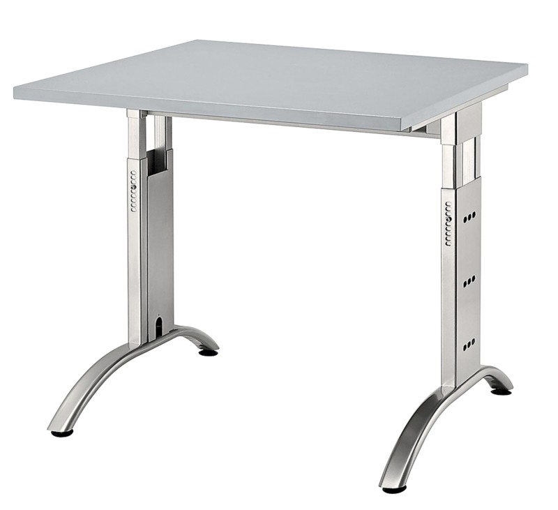 Hammerbacher Schreibtisch Future mit Aufbau Lichtgrau 800 x 800 x 850 x 650 - 850 mm