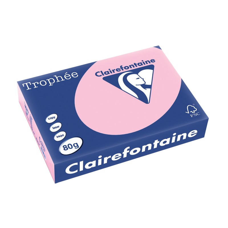 Clairefontaine DIN A4 Farbiges Papier Hellmagenta 80 g/m² Matt 500 Blatt