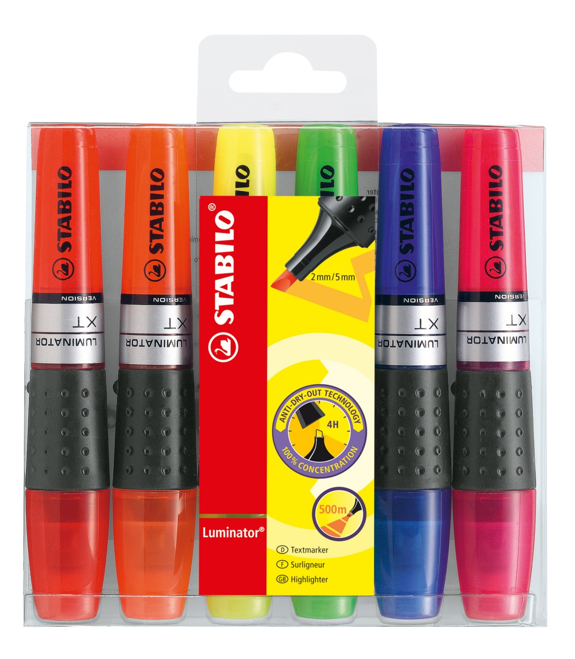 Stabilo Luminator 71/6 Highlighter Assorted Medium Chisel 2 - 5 Mm Non Refillable Pack Of 6