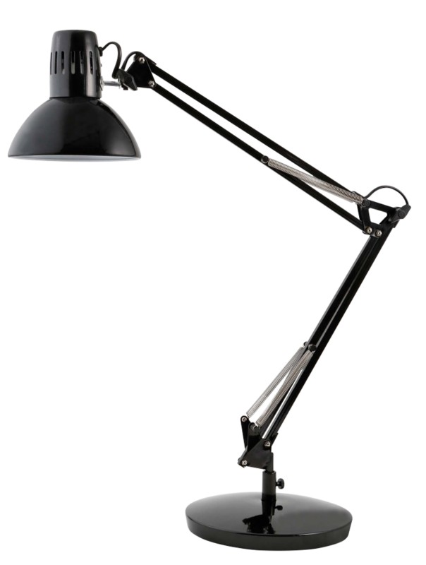 Alba Architect Freistehend Schreibtischlampe Fluoreszierend, LED Schwarz Steckdose 260 x 260 x 890 mm