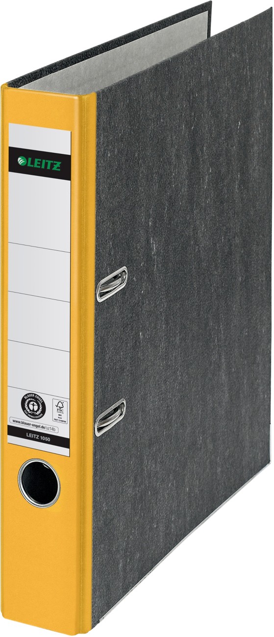Leitz 180° Ordner Schmal DIN A4 52 mm Gelb 2 Ringe 1050 Pappkarton Wolkenmarmor Hochformat