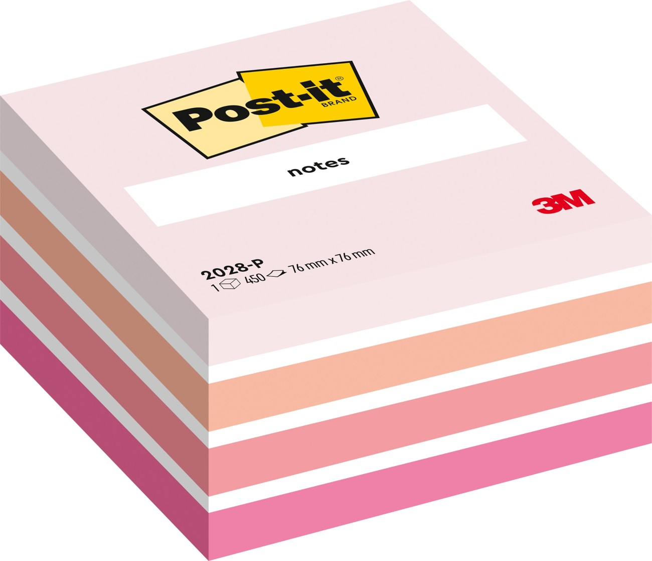 Post-it Haftnotizenwürfel 76 x 76 mm Pink 450 Blatt 2028P