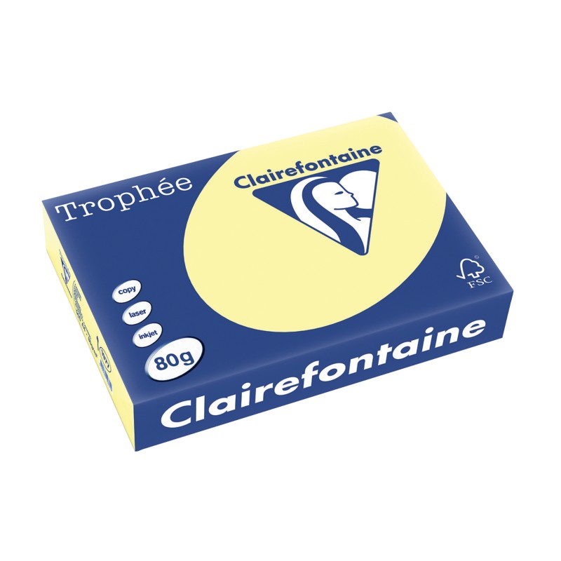 Thumbnail - Clairefontaine DIN A4 Farbiges Papier Kanariengelb 80 g/m² Matt 500 Blatt