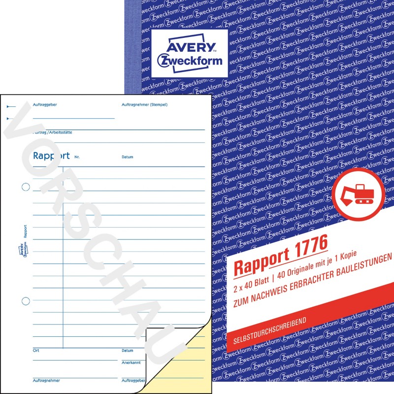 Thumbnail - AVERY Zweckform Rapport 1776 DIN A5 Perforiert N/A 40 Blatt