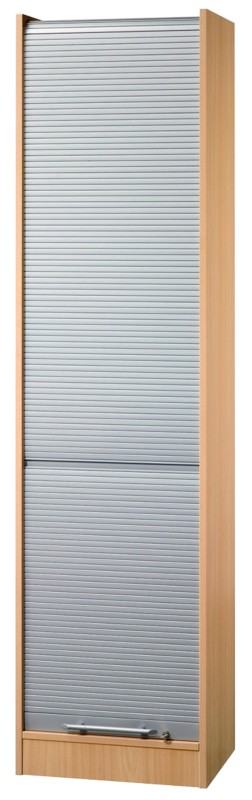 Hammerbacher Rollladenschrank Matrix Buche, Silber 500 x 400 x 2.004 mm