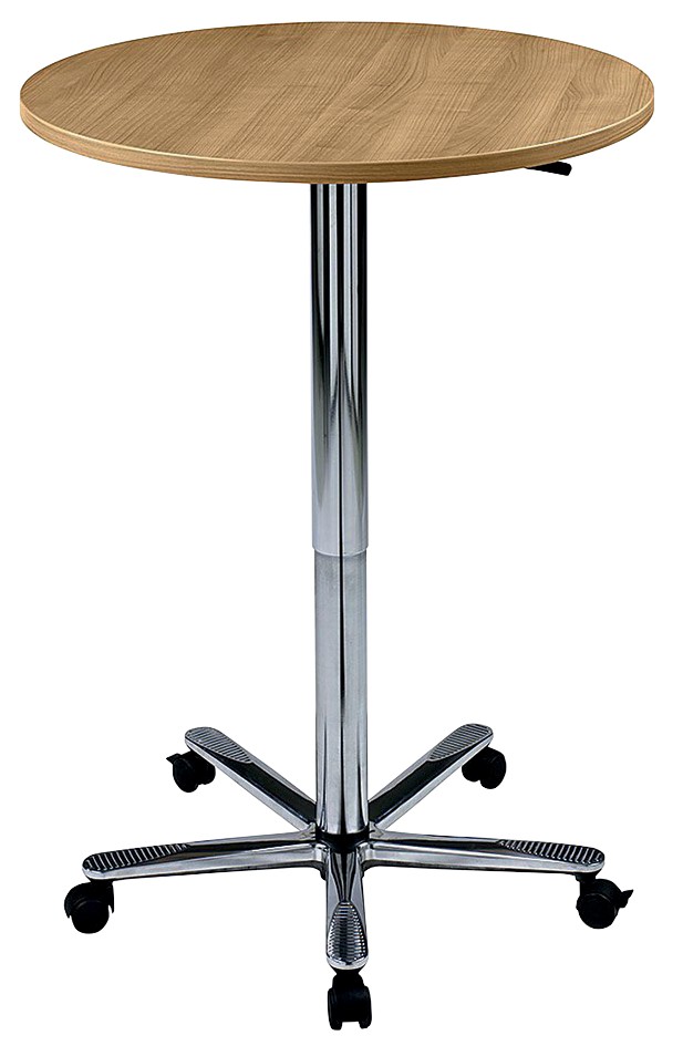 Hammerbacher VST Höhenverstellbar Stehtisch Buche Drehkreuz aus Metall 800 (B) x 800 (T) x 1.140 (H) mm Spanplatte, Kunststoff, Aluminium ST08-BE