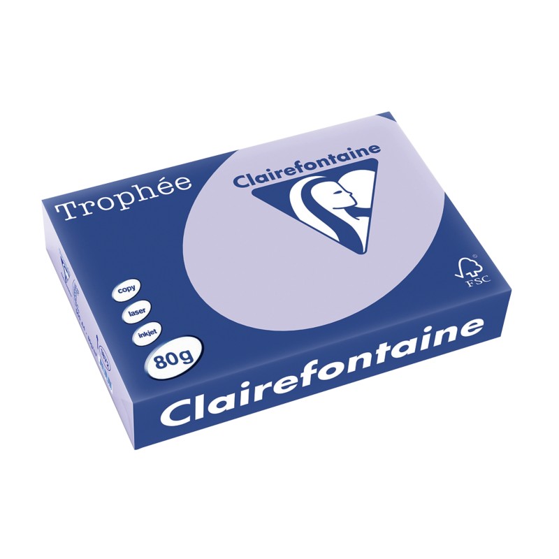 Clairefontaine DIN A4 Farbiges Papier Hellviolett 80 g/m² Matt 500 Blatt