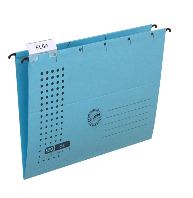 ELBA Hängemappen Chic Ultimate DIN A4 Blau Karton 5 Stück