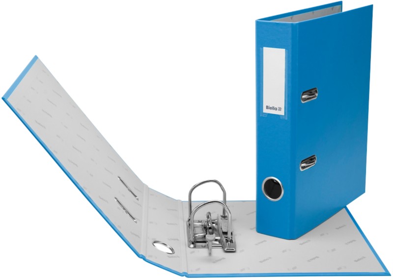 Biella Plasti-Color Schmal Ordner DIN A5 40 mm Blau 2 Ringe 10750405U Pappkarton, PP (Polypropylen) Hochformat