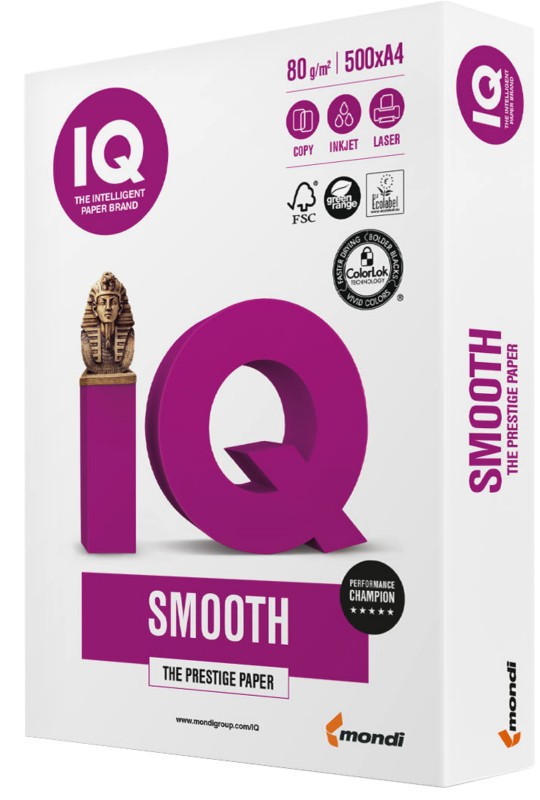 IQ Selection DIN A4 Druckerpapier 80 g/m² Glatt Weiß 500 Blatt