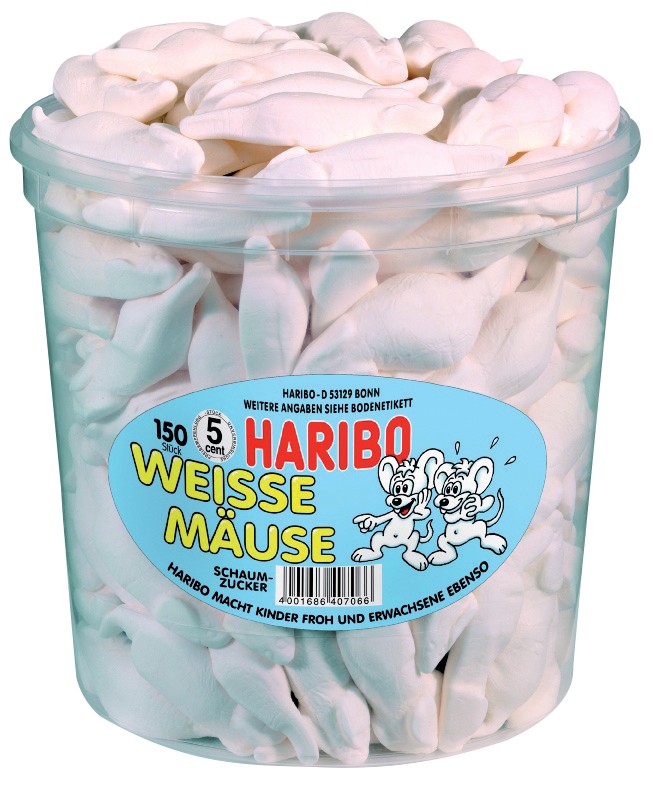 Haribo Fruchtgummi Weiße Mäuse 150 Stück à 7 g