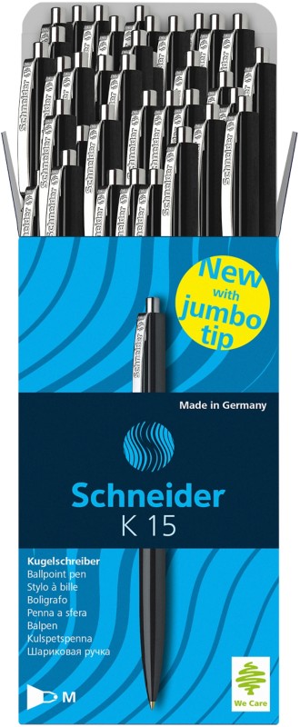 Schneider Kugelschreiber K15 Schwarz Mittel 0,5 mm Nachfüllbar 50 Stück