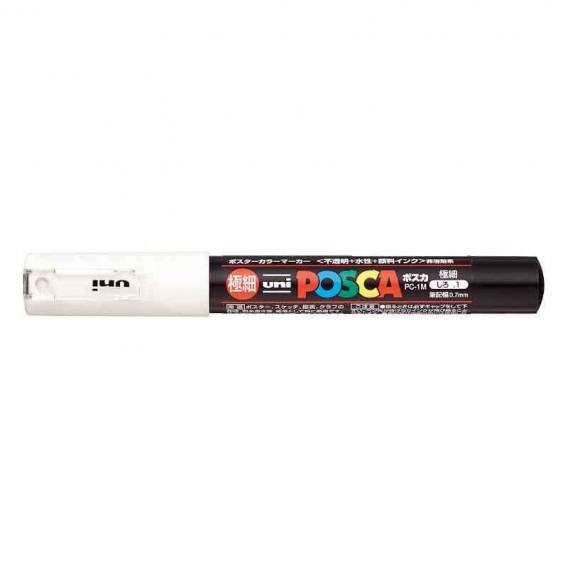 x2 Uni-Ball Posca Extra Fine Tip Marker - White Pen - Image 4