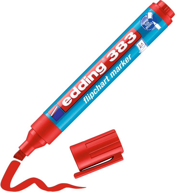 edding 383 Flipchart-Marker Breit Keilspitze 1 - 5 mm Rot Nachfüllbar Wasserbeständig