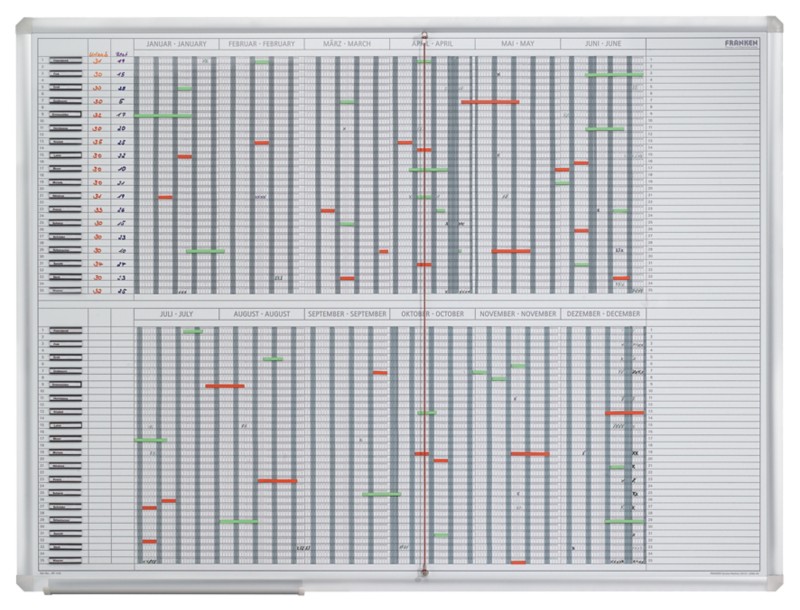 Franken Ferienplaner 200 x 75 cm Weiß
