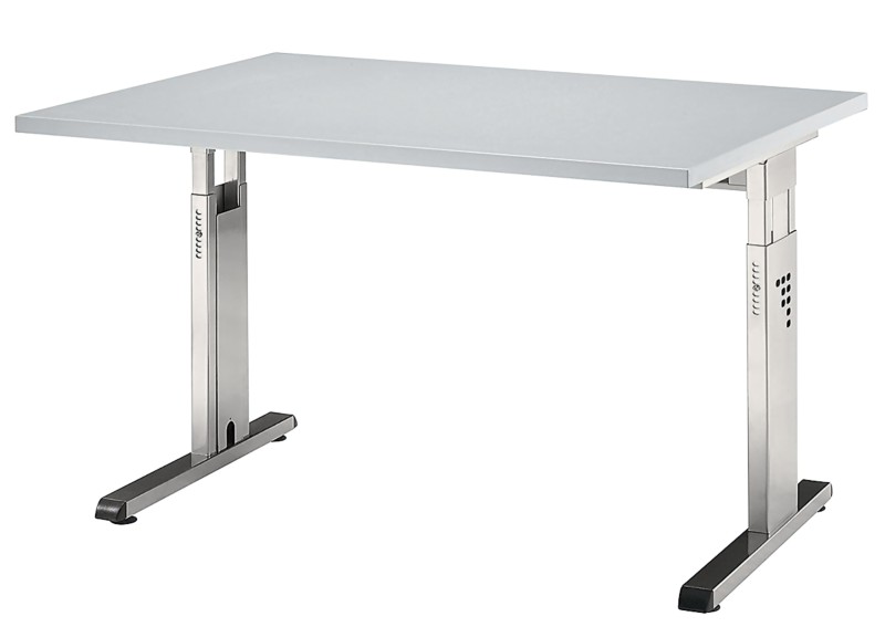 Hammerbacher Höhenverstellbar Schreibtisch Rechteckig Walnuss C-Fuß 1.200 (B) x 800 (T) x 850 (H) mm Melaminharzbeschich...