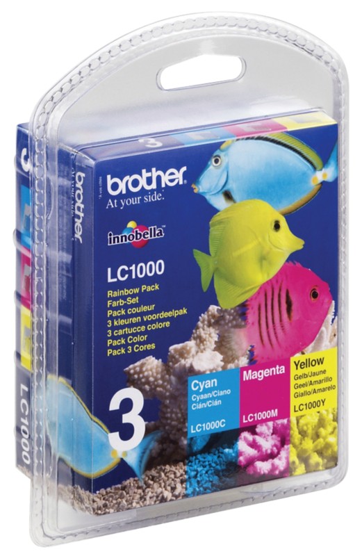 Brother LC1000RBWBP Original Tintenpatrone Cyan, Magenta, Gelb Multipack 3 Stück