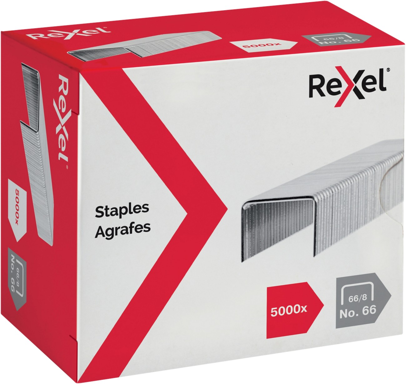 Rexel No.66 66/8 Staples 6065 Metal Silver Pack Of 5000