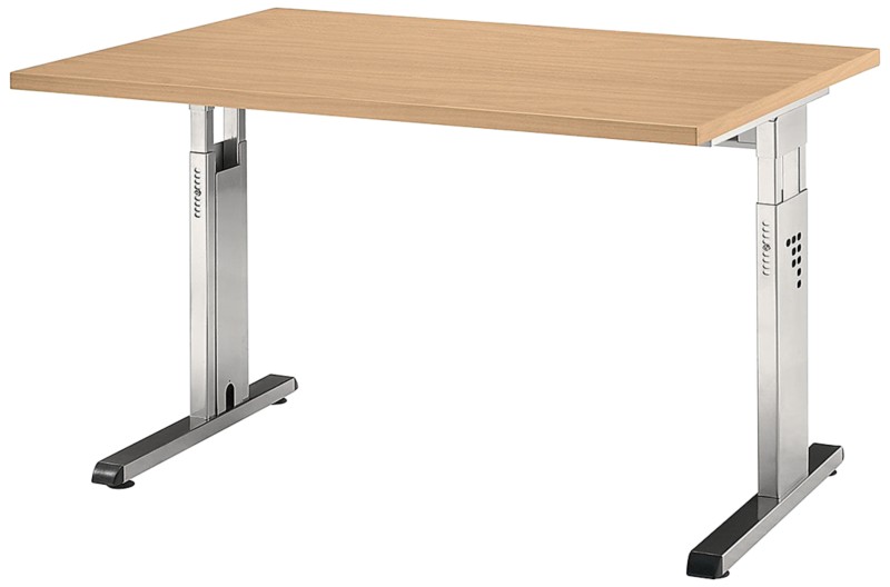 Hammerbacher O-Serie VOS Höhenverstellbar Schreibtisch Rechteckig Buche C-Fuß 1.200 (B) x 800 (T) x 850 (H) mm Spanplatt...