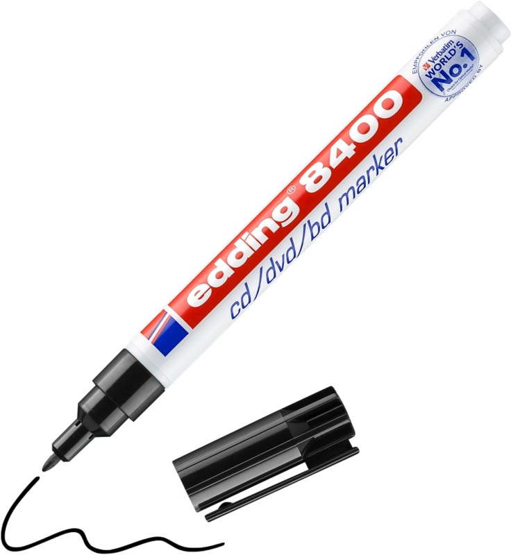 Thumbnail - edding 8400 CD/DVD-Marker Fein Rundspitze 0,5 - 1 mm Schwarz Wasserbeständig