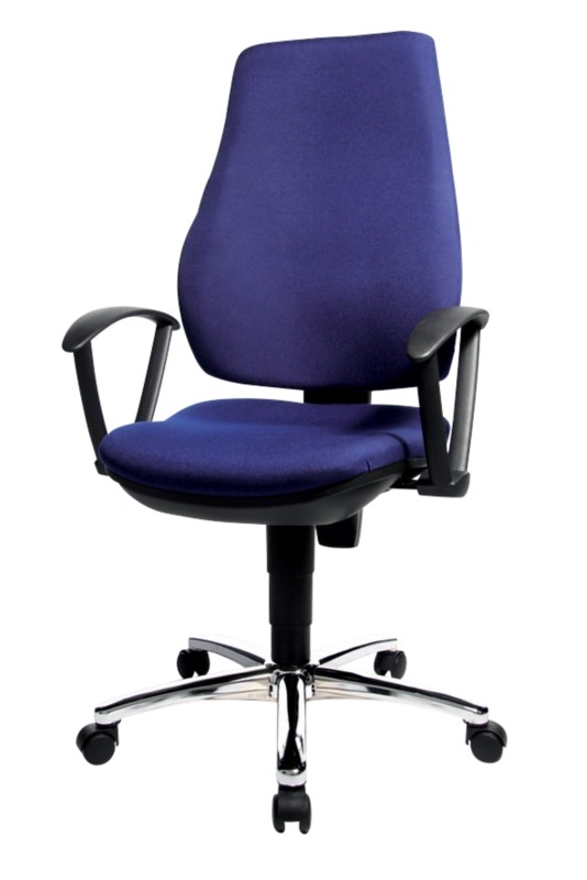 TOPSTAR Bürostuhl Permanentkontakt Stoff Feste Armlehne Blau 110 kg Power Star Profi