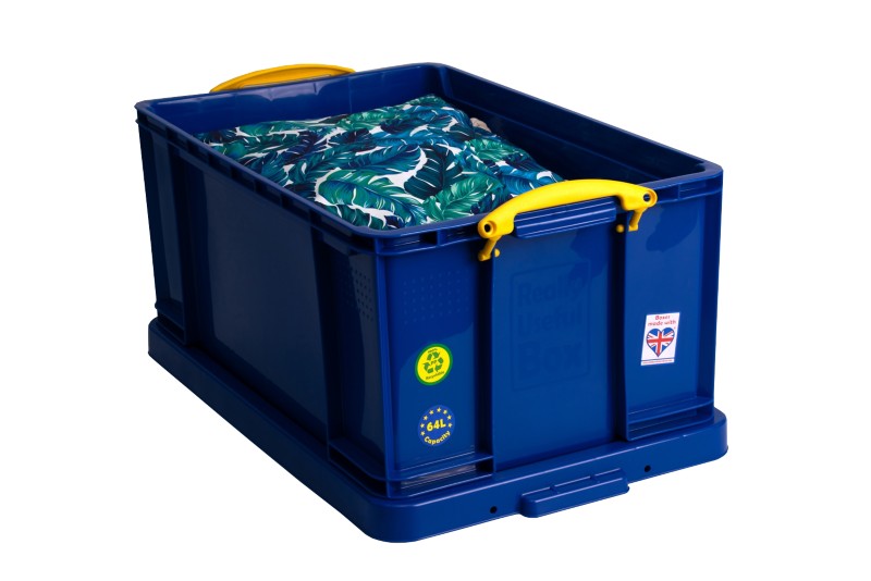 Thumbnail - Really Useful Box Aufbewahrungsbox 64BCB 64 L Blau Polypropylen 44 x 71 x 31 cm