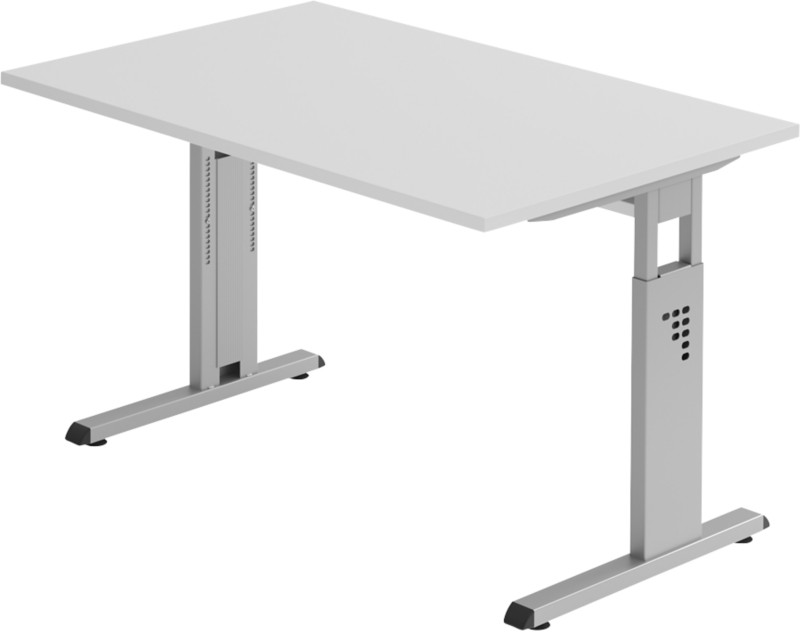 Thumbnail - Hammerbacher Matrix VOS Höhenverstellbar Schreibtisch Rechteckig Grau C-Fuß 1.200 (B) x 800 (T) x 850 (H) mm Spanplatte,...