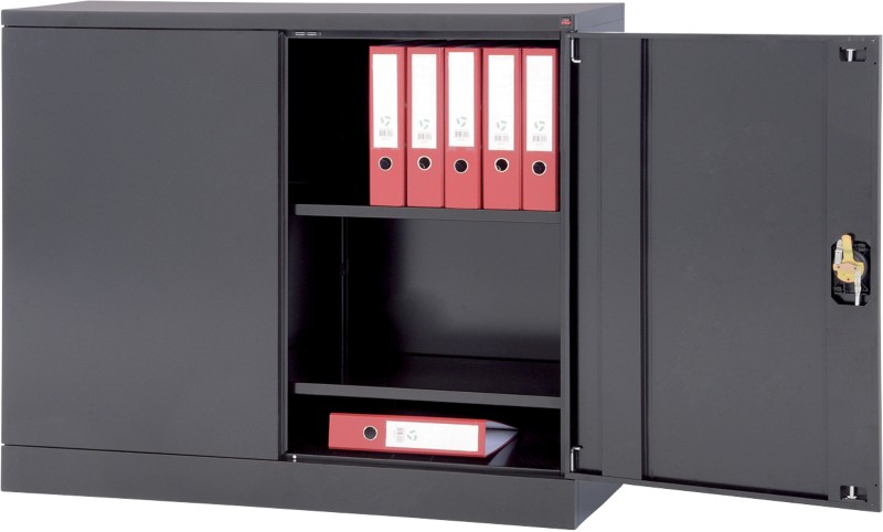 Realspace Aufbewahrungsschrank Stahl 2 Fachböden Abschließbar 1.200 x 420 x 1.000 mm Schwarz