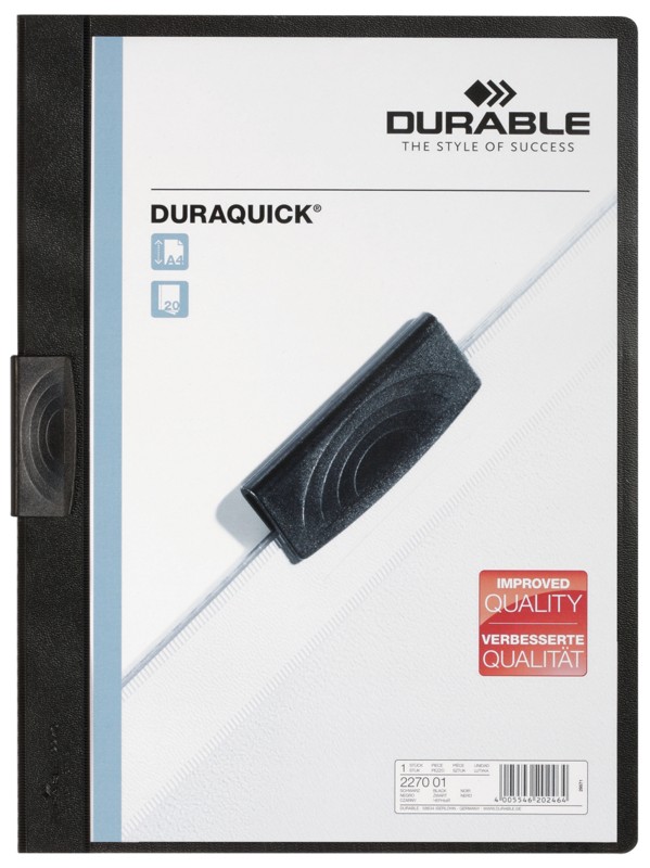 DURABLE Klemmmappe Duraquick® DIN A4 Schwarz