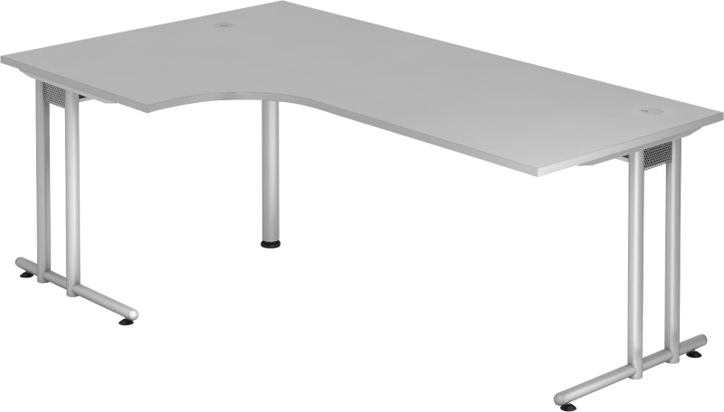 Hammerbacher N-Serie VNS Nicht Höhenverstellbar Eckschreibtisch Freiform Grau C-Fuß 2.000 (B) x 1.200 (T) x 740 (H) mm S...