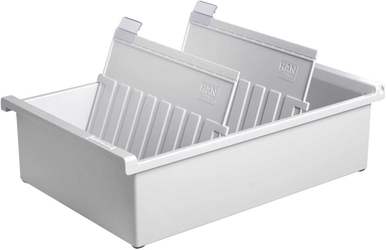 HAN Karteikartenbox DIN A5 1300 Karten Lichtgrau 22,8 x 34,7 x 9,6 cm