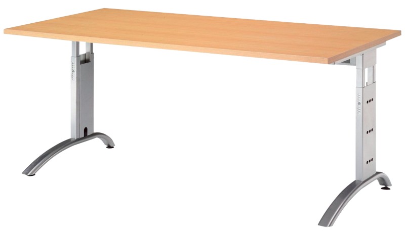 Hammerbacher Schreibtisch Future Buche mit Aufbau 1.600 x 800 x 850 x 650 - 850 mm