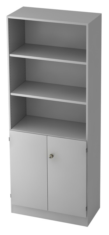 Hammerbacher Schrank 2 Fachböden Future Lichtgrau 800 x 420 x 2.004 mm