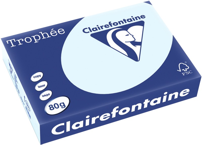 Clairefontaine Trophee DIN A4 Farbiges Papier Blau 80 g/m² 500 Blatt