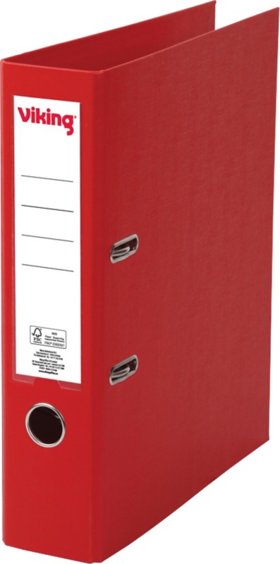 Viking Ordner DIN A4 75 mm Rot 2 Ringe Pappkarton, PP (Polypropylen) Matt Hochformat