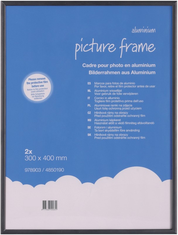 Viking Bilderrahmen Schwarz Aluminium 4850190 30 (B) x 40 (H) cm 978903 2 Stück