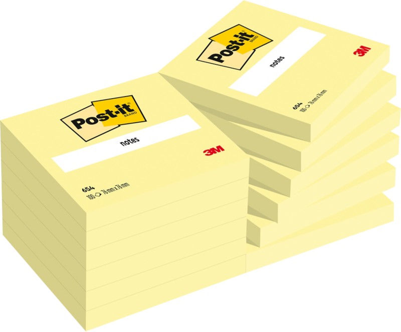 Post-it Sticky Notes 76 x 76 mm Canary Yellow 12 Pads of 100 Sheets