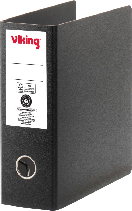 Thumbnail - Viking Ordner DIN A5 75 mm Schwarz 2 Ringe Pappkarton Hochformat Recycled