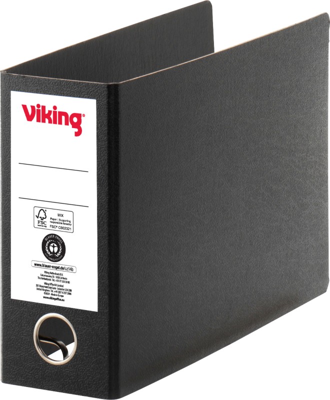 Viking Ordner DIN A5 75 mm Schwarz 2 Ringe Pappkarton Querformat