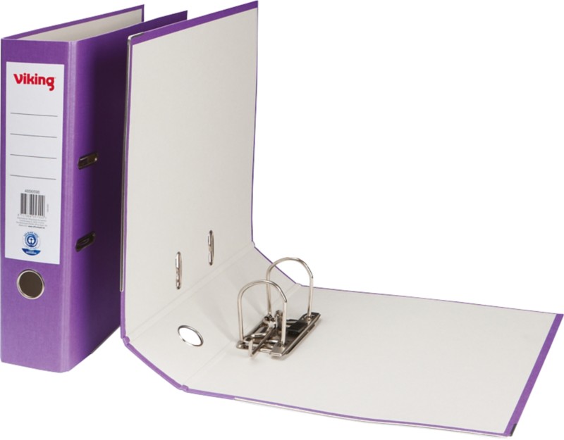 Viking Ordner DIN A4 75 mm Violett 2 Ringe Pappkarton Matt Hochformat Recycled