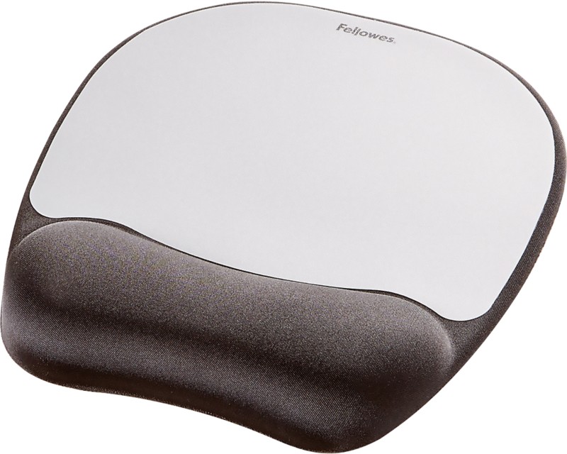 Fellowes Mauspad mit Handgelenkauflage Memory Schaumstoff Schwarz, Silber