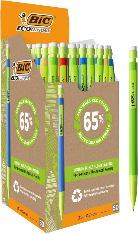 BIC Druckbleistifte Matic Ecolutions? Fein 0.7 mm Schwarz 50 Stück